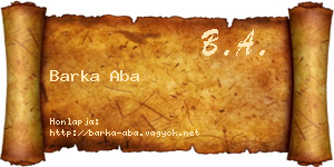 Barka Aba névjegykártya